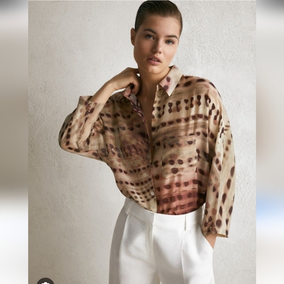 Massimo Dutti TIE-DYE PRINT SHIRT - Picture 2 of 5